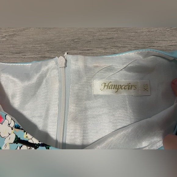 Hanpceirs Women's Blue Floral Midi Sleeveless SunDress, size xs - Picture 4 of 6